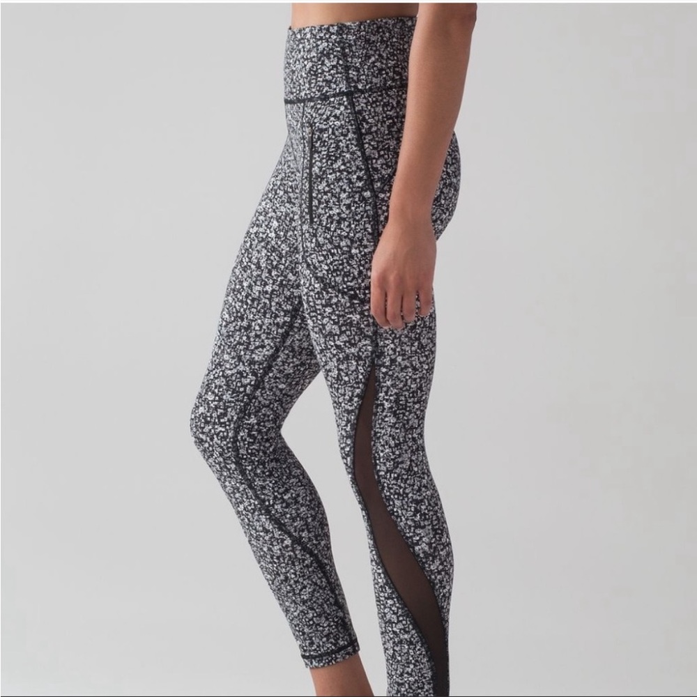 Lululemon Athletica Black and be White Patterned Leggings